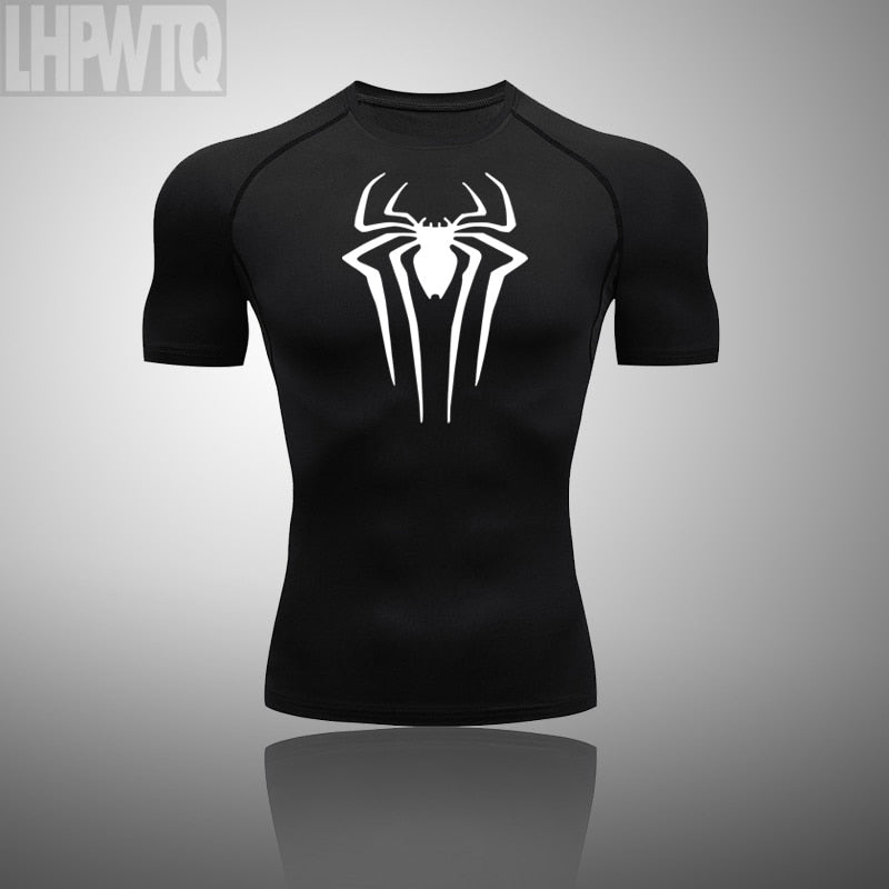Spider-Man  Short Sleeve Compression Shirt – Dark Knight Athleisure
