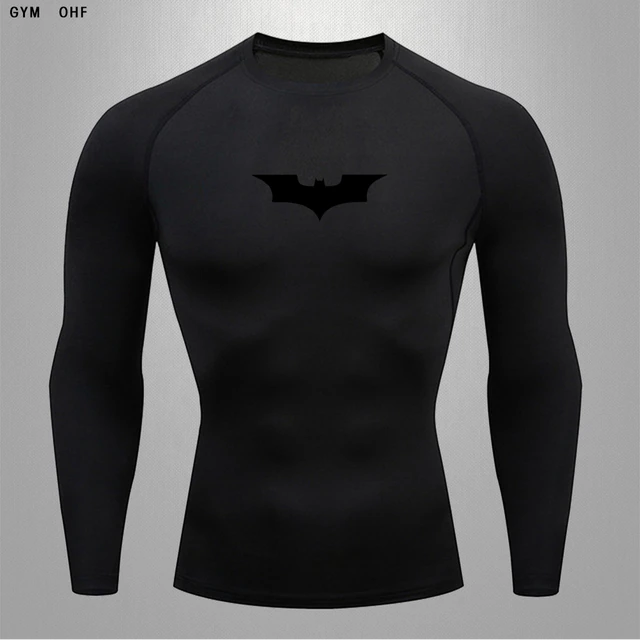 Batman Crest  Long Sleeve Compression Shirt – Dark Knight Athleisure